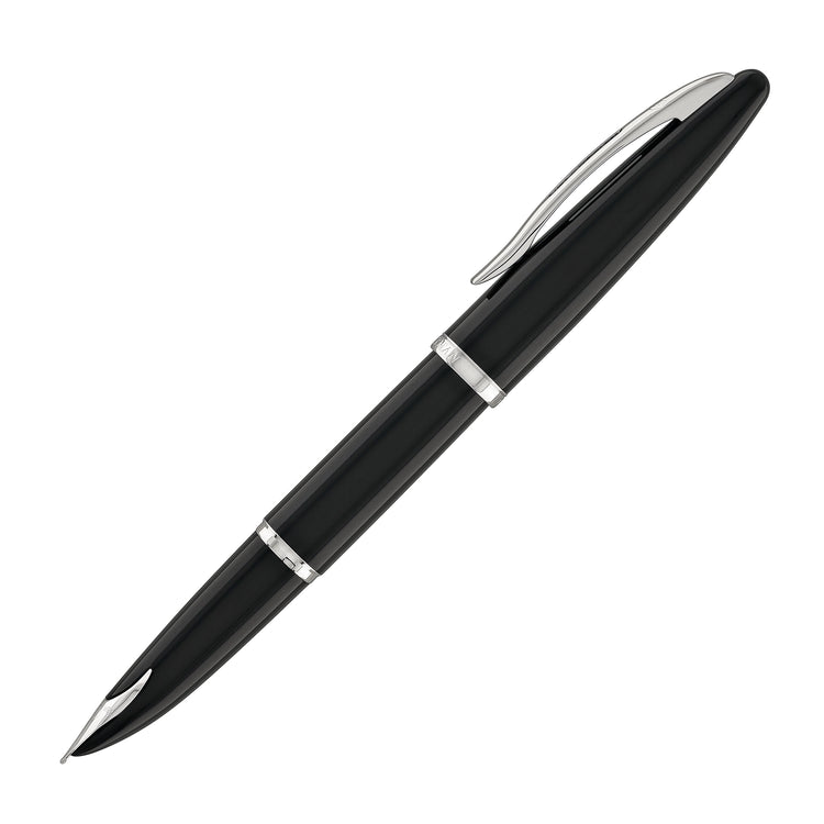 Waterman Carene Fountain Pen in Black Sea with Stainless Steel Trim - 18K Gold