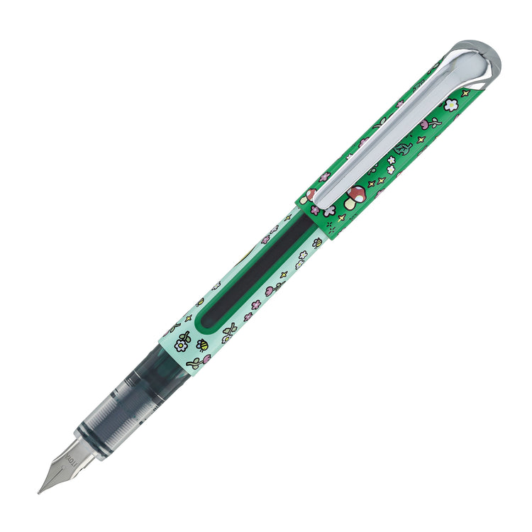 Itoya Line Friends Minini Blade Fountain Pen in Green (Selini)
