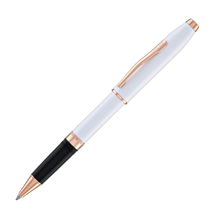 Cross Foundry Rollerball Pen in Pearl White Lacquer with Rose Gold Appointments