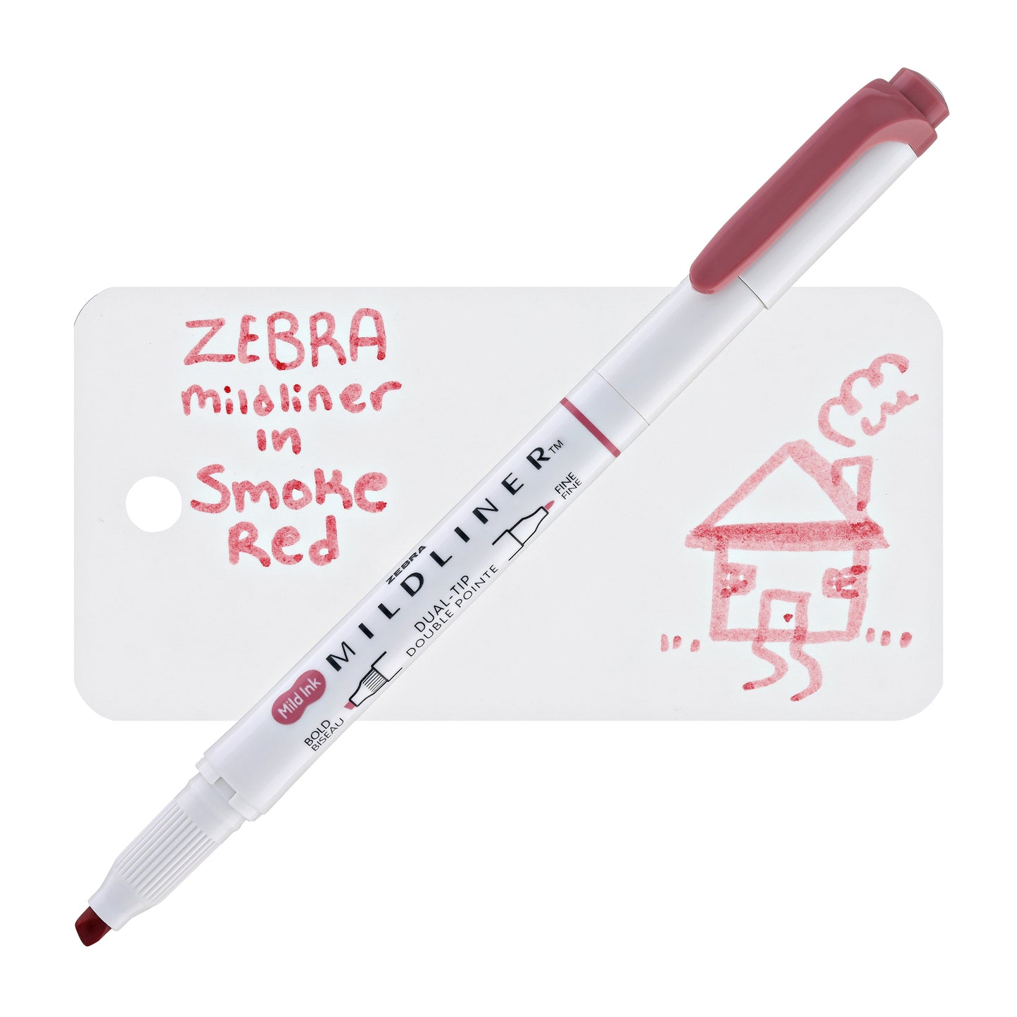 Zebra Mildliner Dual-Tip Highlighter in Smoke Red