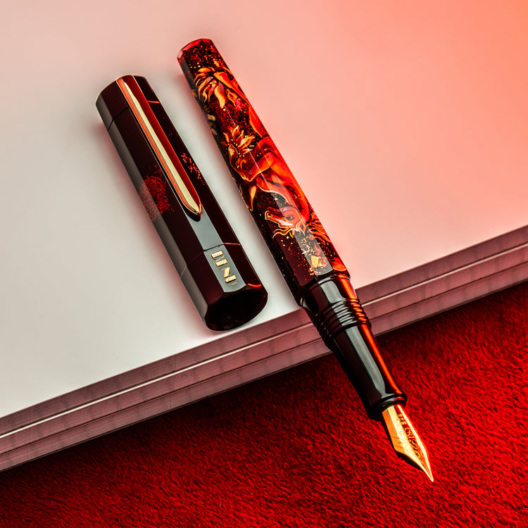 Benu Euphoria Handpainted Fountain Pen in Fire Horse - Limited Edition
