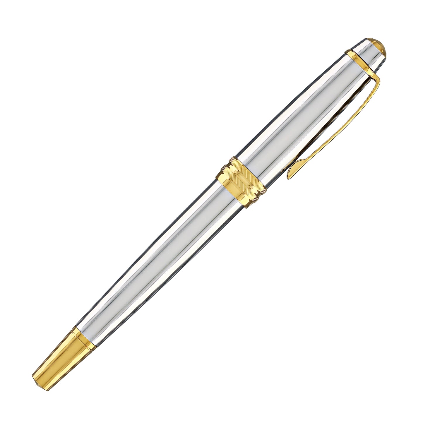 Cross Bailey Fountain Pen in Medalist Chrome with Gold Trim - Medium Point