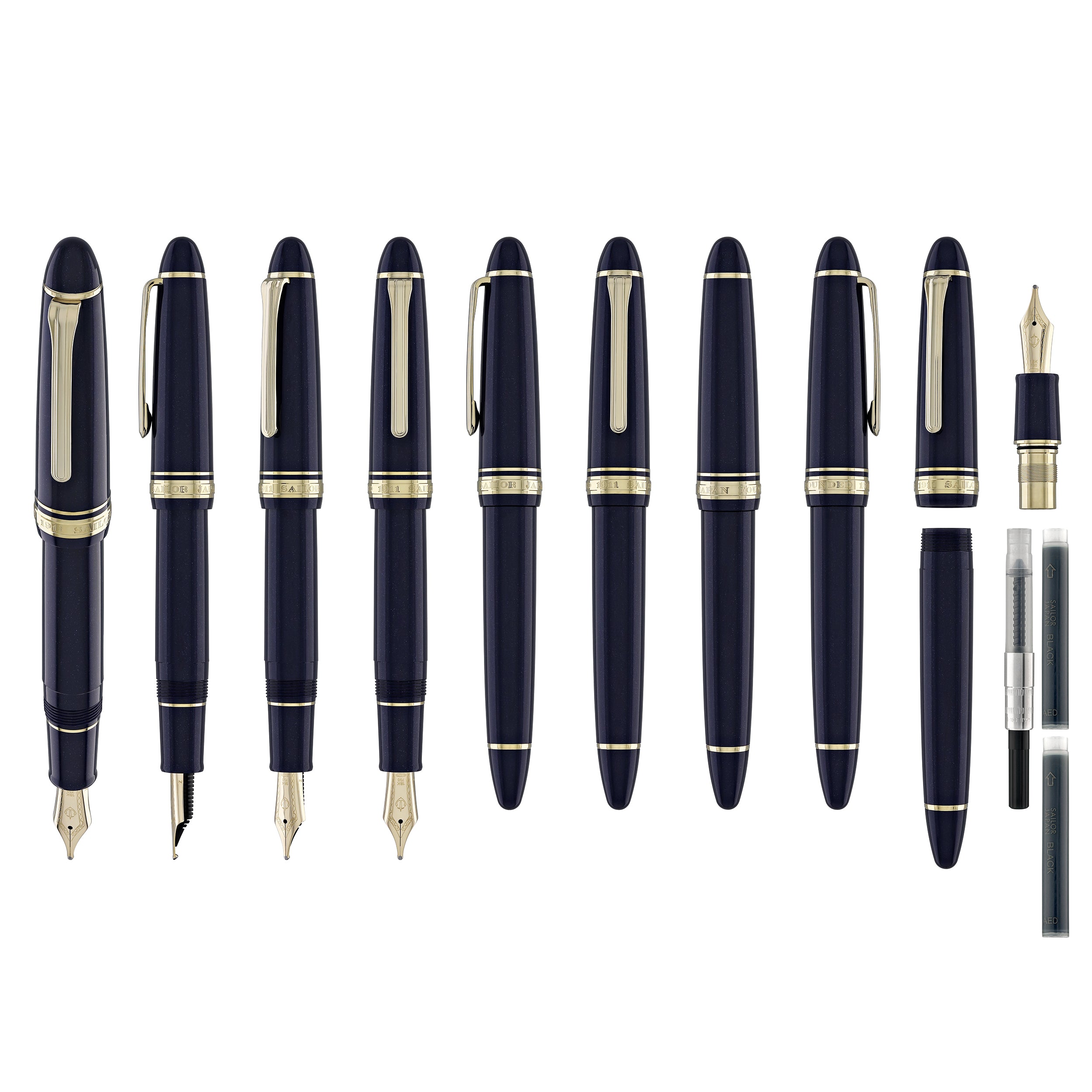 Sailor 1911 Large Fountain Pen in Shining Blue - 18kt Gold Nib