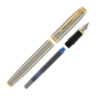 Parker IM Fountain Pen in Brushed Metal with Gold Trim - Fine Point