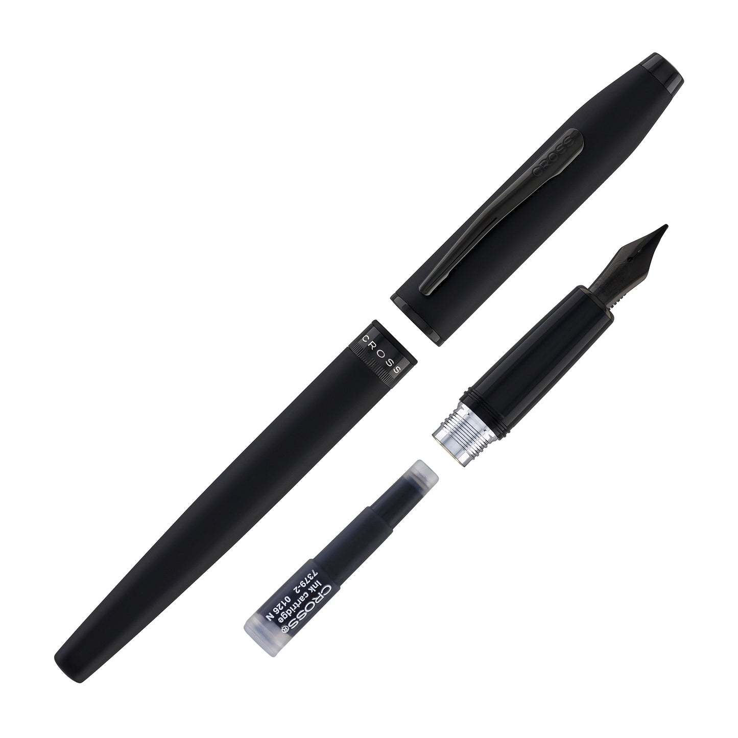 Cross Foundry Fountain Pen in Matte Black Lacquer with PVD Black Appointments - Medium Nib
