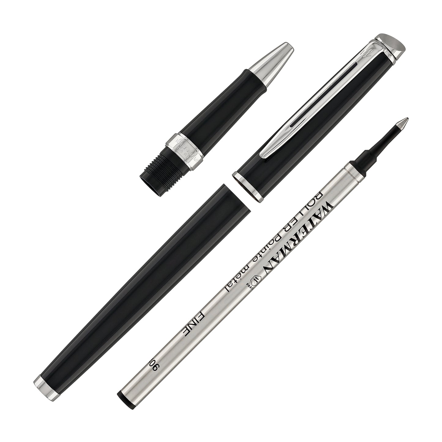 Waterman Hemisphere Rollerball Pen in Black with Chrome Trim