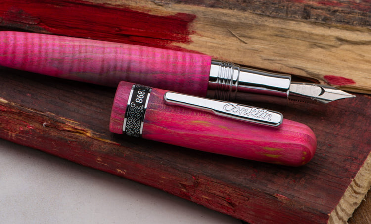 Conklin 1898 Stabilized Wood Fountain Pen in Matte Purple with Chrome Trim - Limited Edition