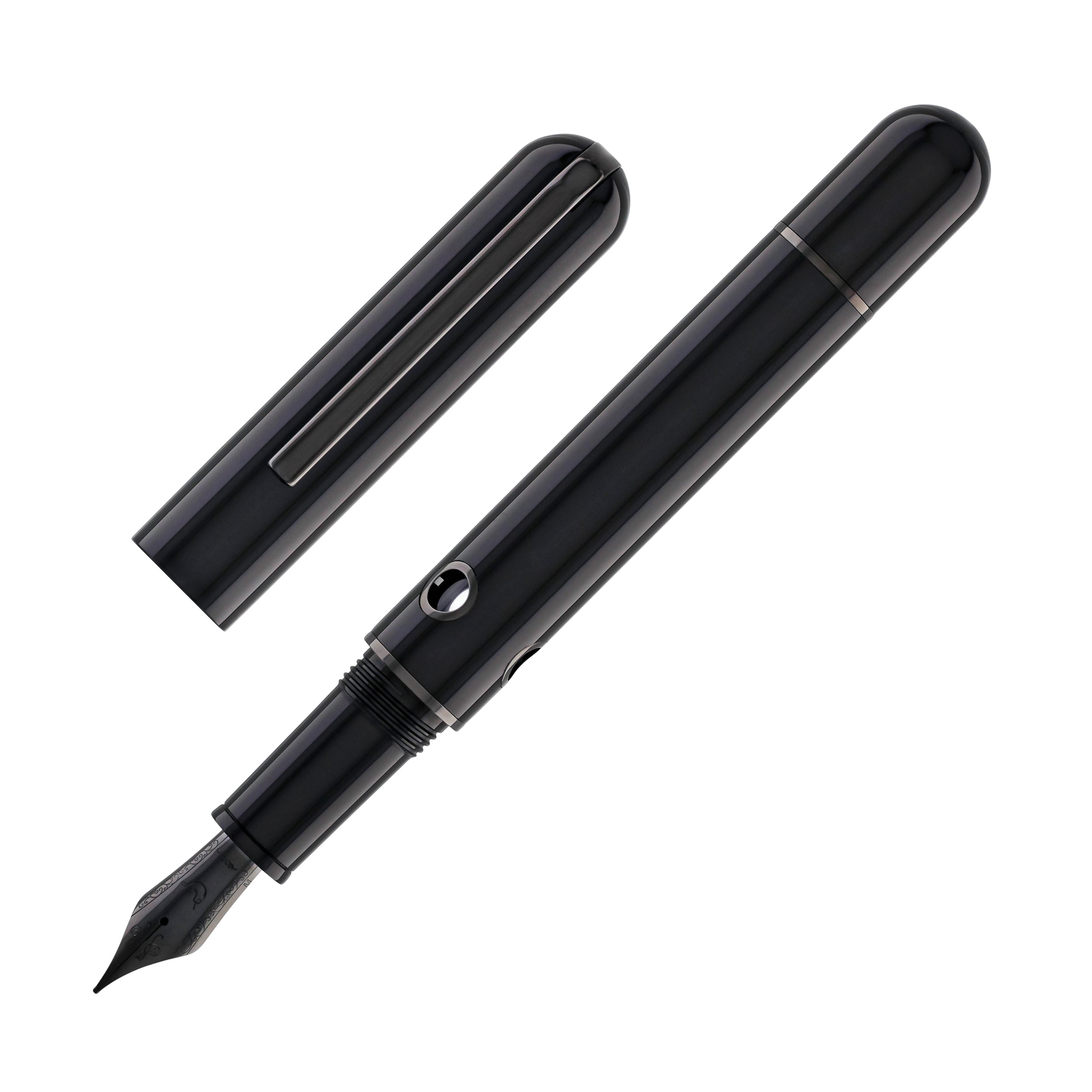 Narwhal Nautilus Fountain Pen in Cephalopod Black - Goldspot Pens