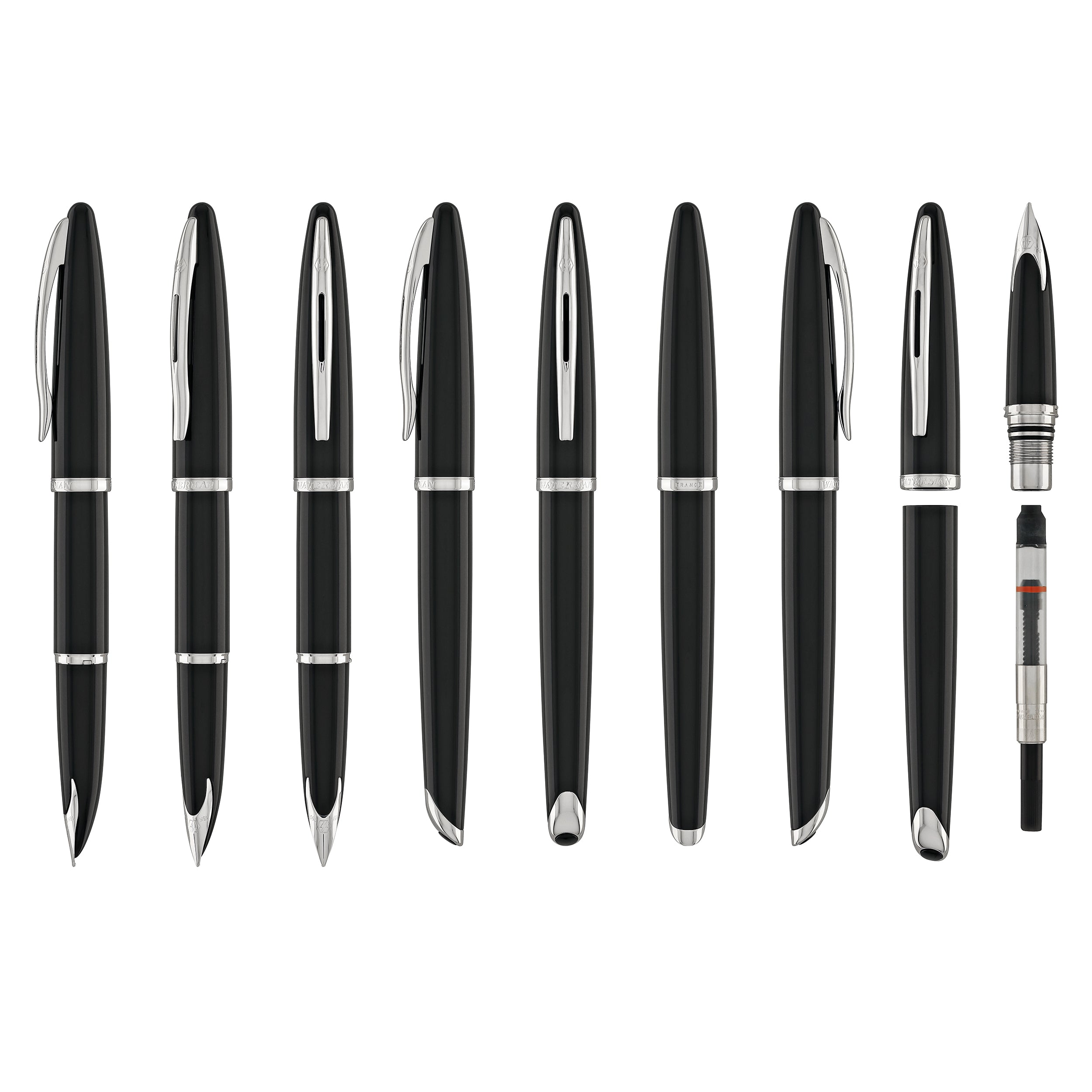 Waterman Carene Fountain Pen in Black Sea with Stainless Steel