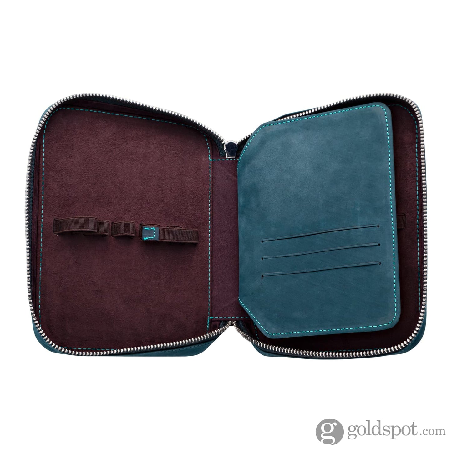 Endless Companion Leather Adjustable 10 Pen Pouch in Blue Pen Cases