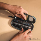 Endless Companion Leather Adjustable 3 Pen Pouch in Green Cases