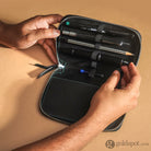 Endless Companion Leather Adjustable 5 Pen Pouch in Black Cases