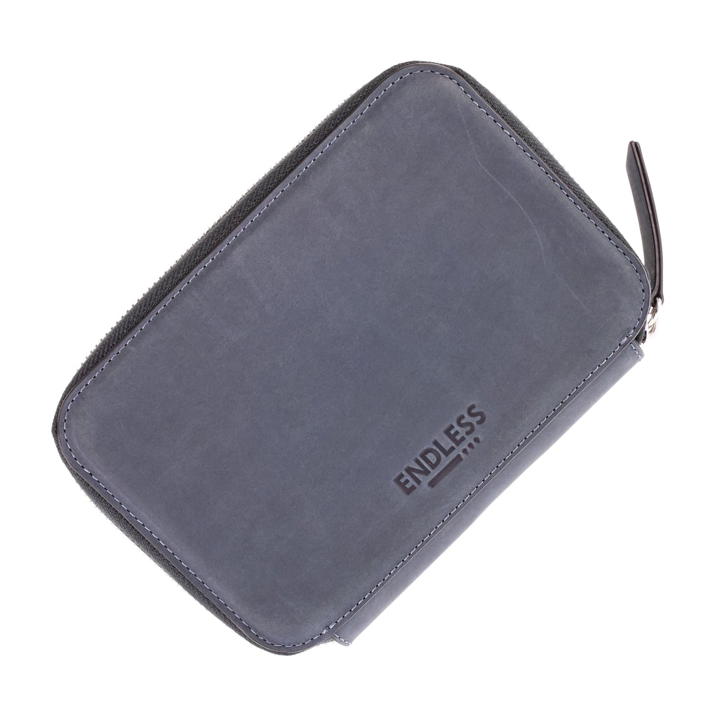 Endless Companion Leather Adjustable 5 Pen Pouch in Blue Cases