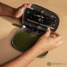 Endless Companion Leather Adjustable 5 Pen Pouch in Green Cases
