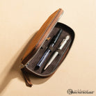 Endless Companion Leather Adjustable Pen Pouch - 2 Pens Brown Cases