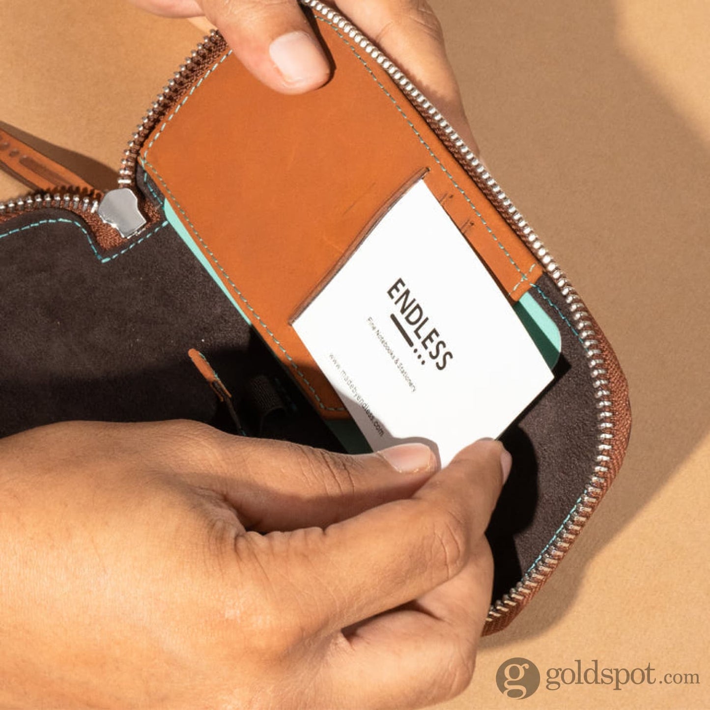 Endless Companion Leather Adjustable Pen Pouch - 3 Pens Brown Cases