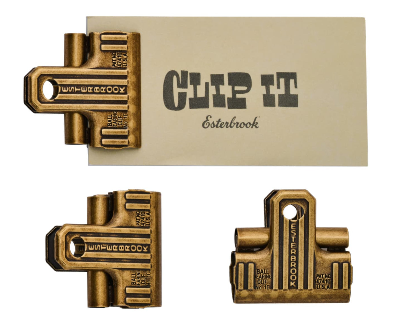 Esterbrook Eclipse Page Clips in Brass - 3 Piece Set Accessories