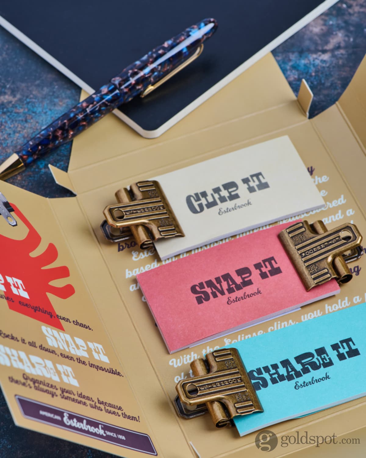 Esterbrook Eclipse Page Clips in Brass - 3 Piece Set Accessories