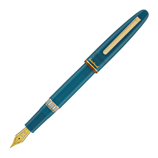 Esterbrook Estie Back to the Lands Button Piston Fountain Pen in Funky Lake with Gold Trim