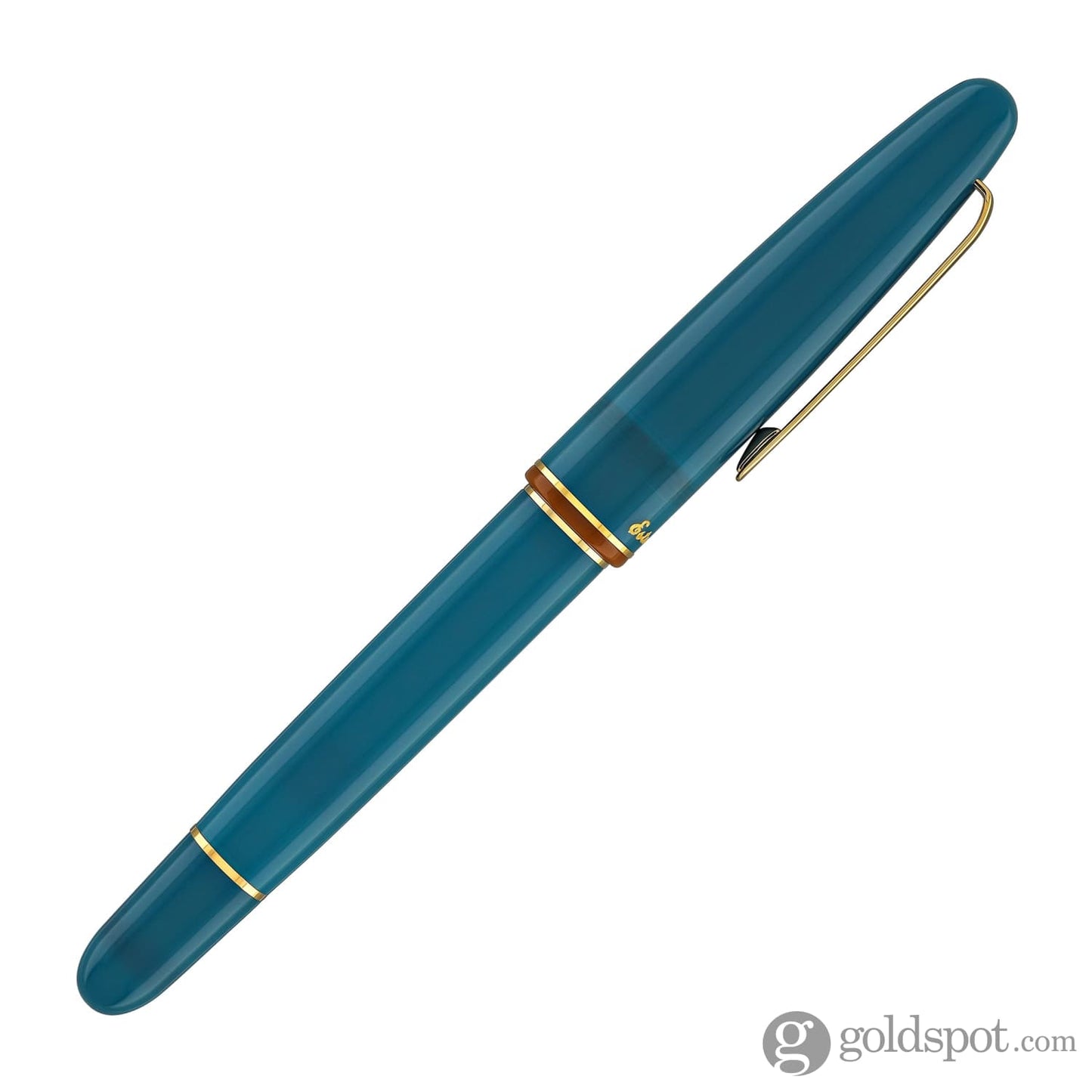 Esterbrook Estie Back to the Lands Button Piston Fountain Pen in Funky Lake with Gold Trim Fountain Pen