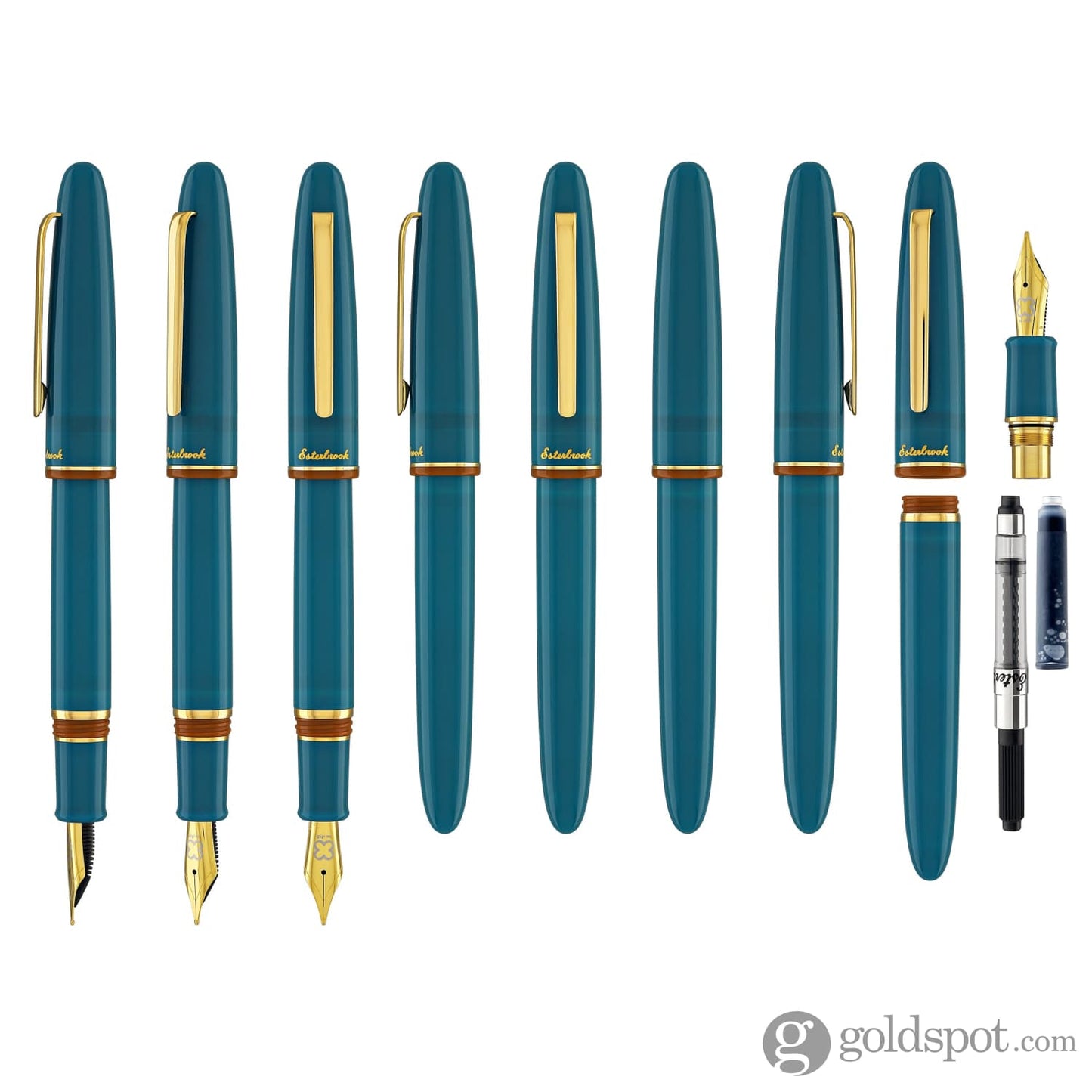 Esterbrook Estie Back to the Lands Regular Fountain Pen in Funky Lake with Gold Trim Fountain Pen