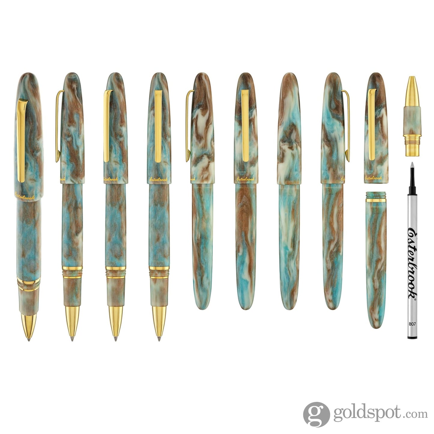 Esterbrook Estie Rollerball Pen in Avalanche with Gold Trim Rollerball Pen