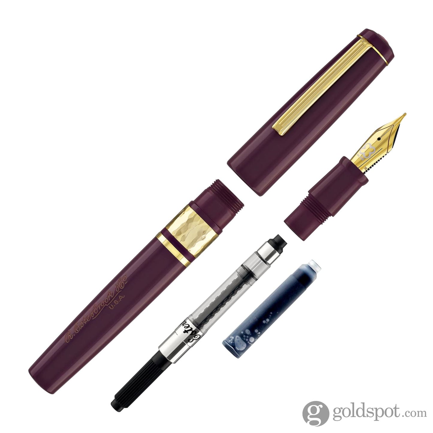 Esterbrook Model J Fountain Pen in Blackberry Ebonite with Gold Trim Fountain Pen