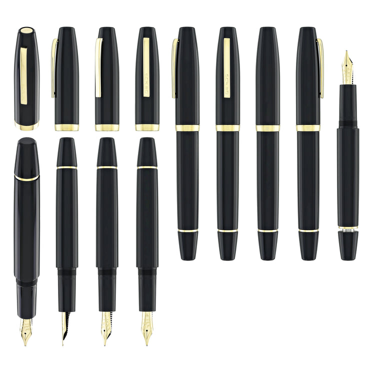 Scribo Flow Fountain Pen in Origine with Yellow Gold Trim