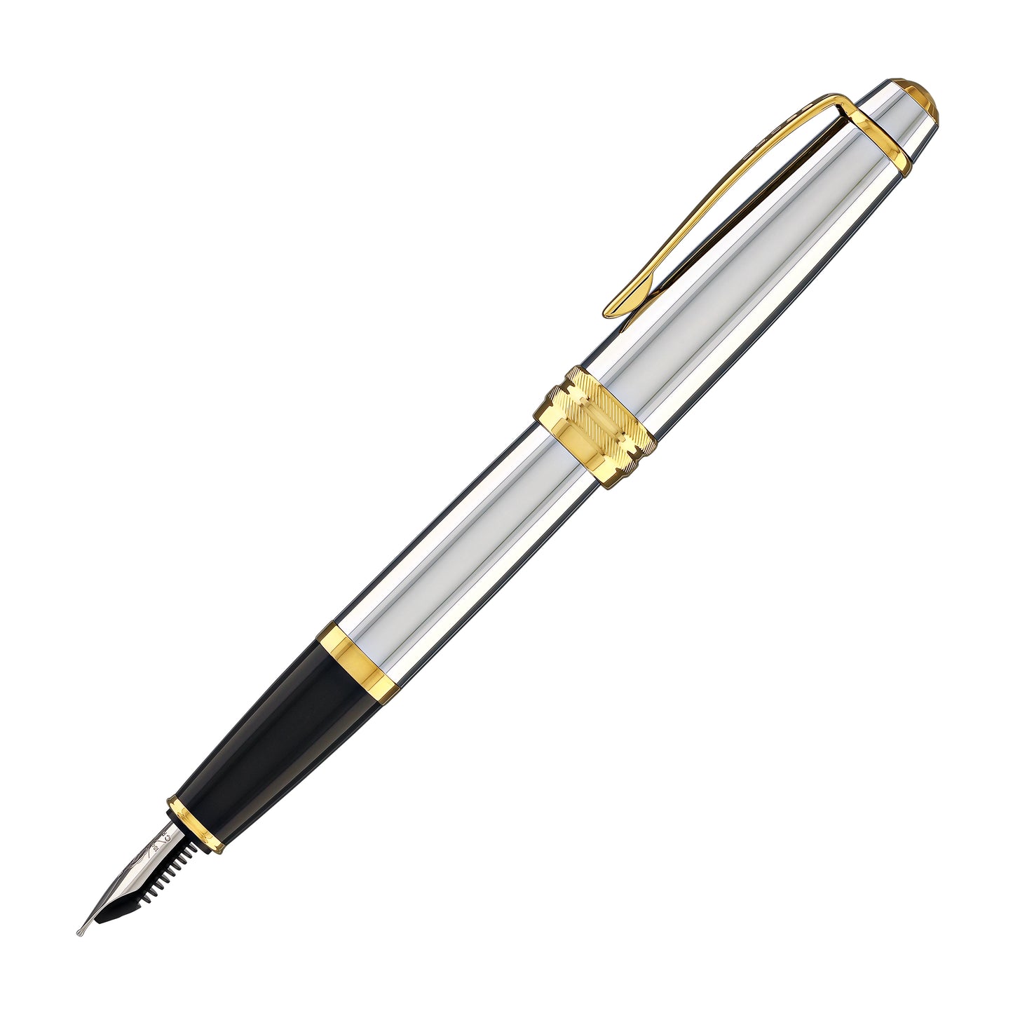 Cross Bailey Fountain Pen in Medalist Chrome with Gold Trim - Medium Point