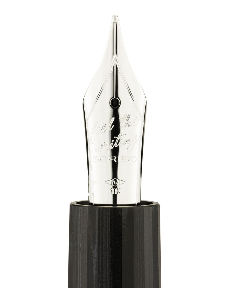 Scribo Flow Fountain Pen in Dimensione with Platinum Trim