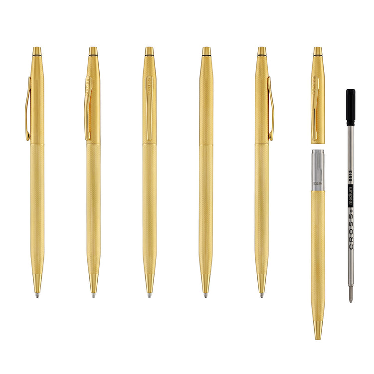 Cross Classic Century Polished 23K Gold-Plated Engraved Diamond Pattern Ballpoint Pen
