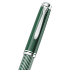 Pelikan Souveran M815 Fountain Pen in Metal Striped Green with Silver Trim - 18K Gold Special Edition