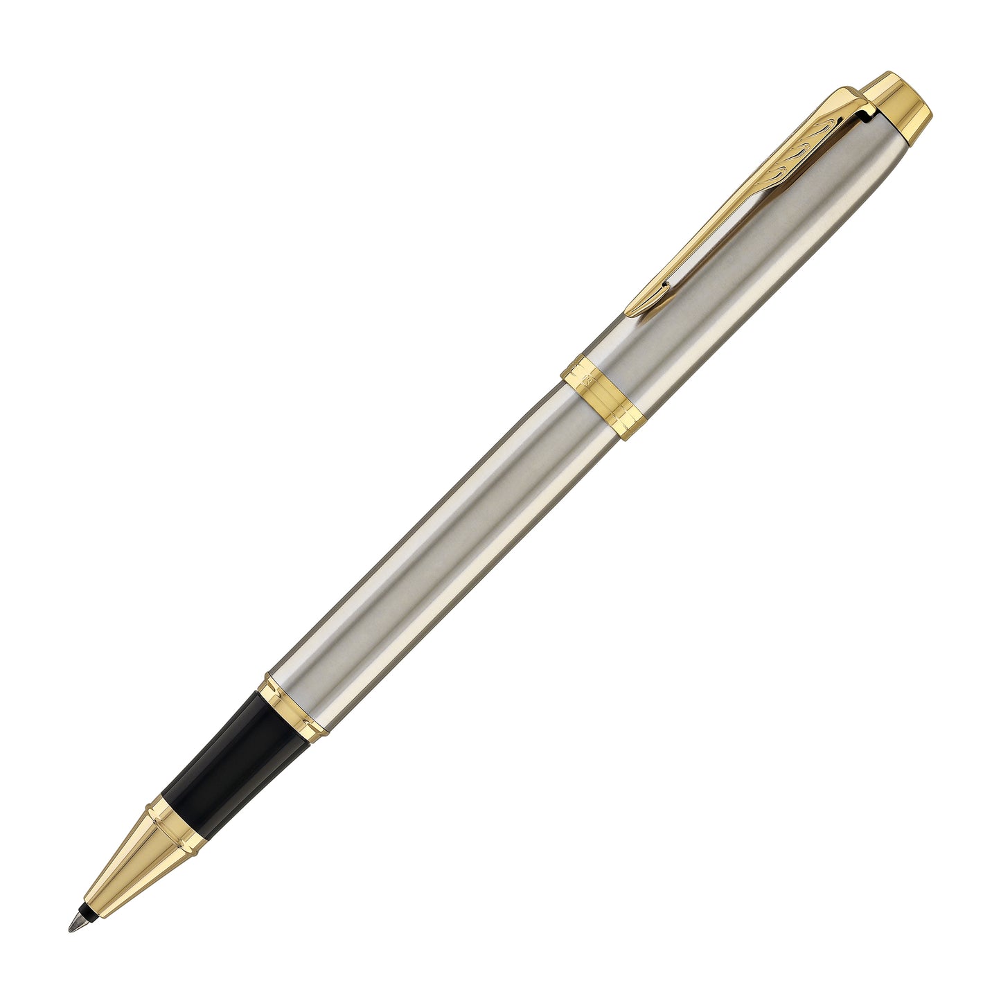 Parker IM Rollerball Pen in Brushed Metal with Gold Trim