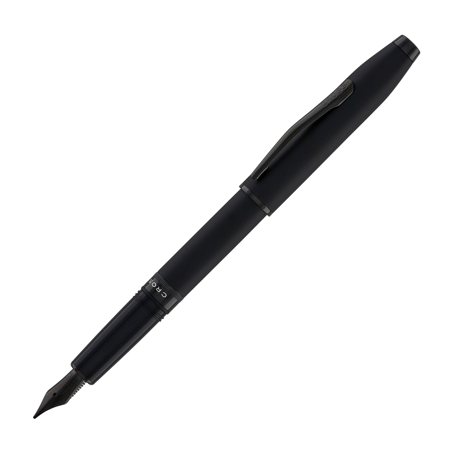 Cross Foundry Fountain Pen in Matte Black Lacquer with PVD Black Appointments - Medium Nib