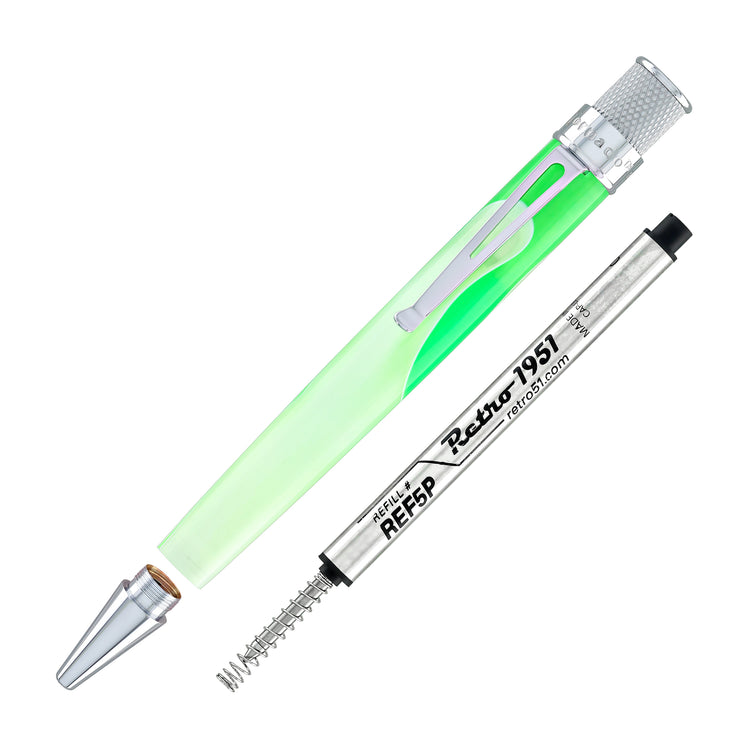 Retro 51 Tornado Cosmic Swirl Rollerball Pen in Green & White