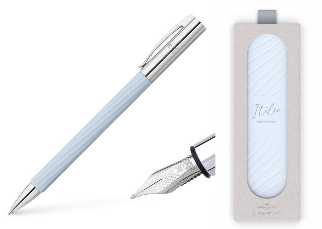 Faber-Castell Ambition Fountain Pen in Italic Ice Blue - Limited Edition Fountain Pen