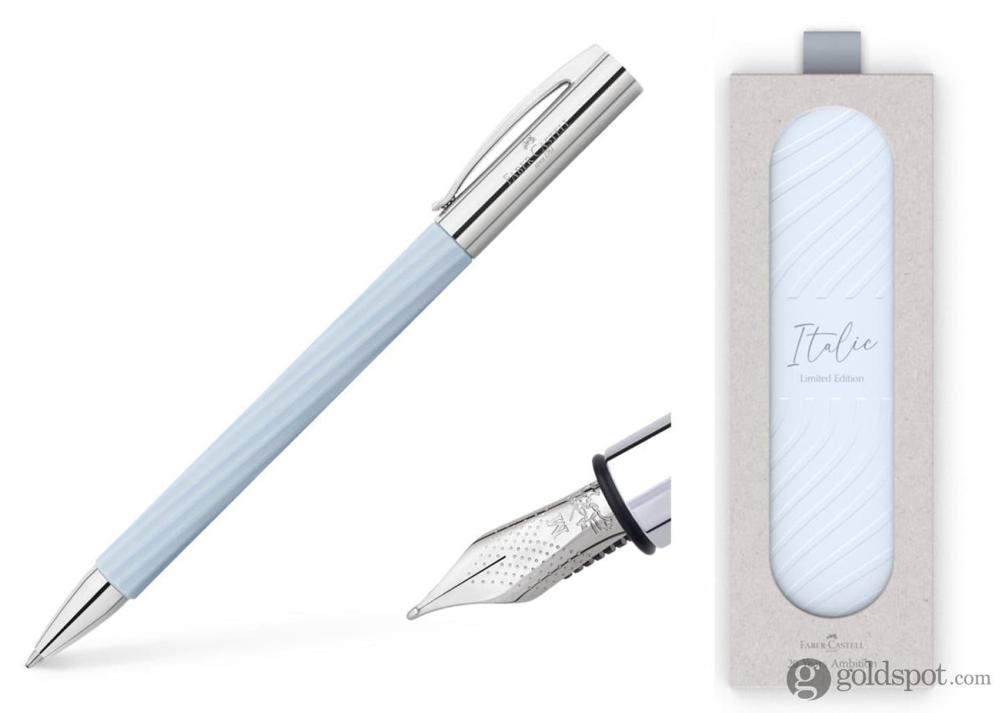 Faber-Castell Ambition Fountain Pen in Italic Ice Blue - Limited Edition Fountain Pen