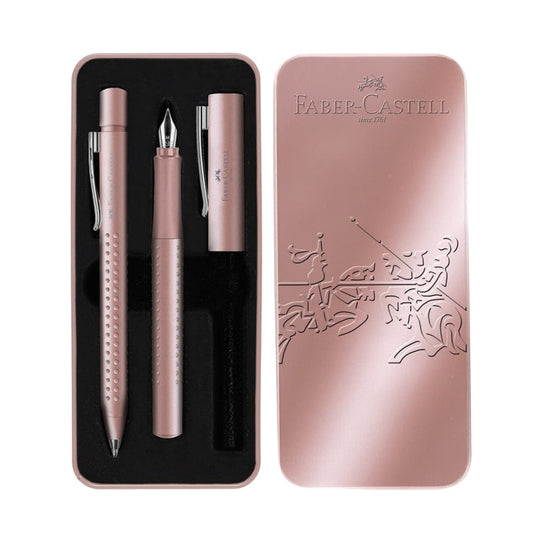Faber-Castell Grip 2011 Fountain and Ballpoint Pen in Pale Rose - Gift Tin