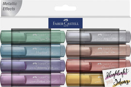 Faber Castell Metallic Glitter Highlighter Textliner Marker Pens - Pack of 8