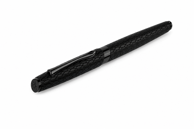 Diplomat Cobra Rollerball Pen in Matte Black Guilloche