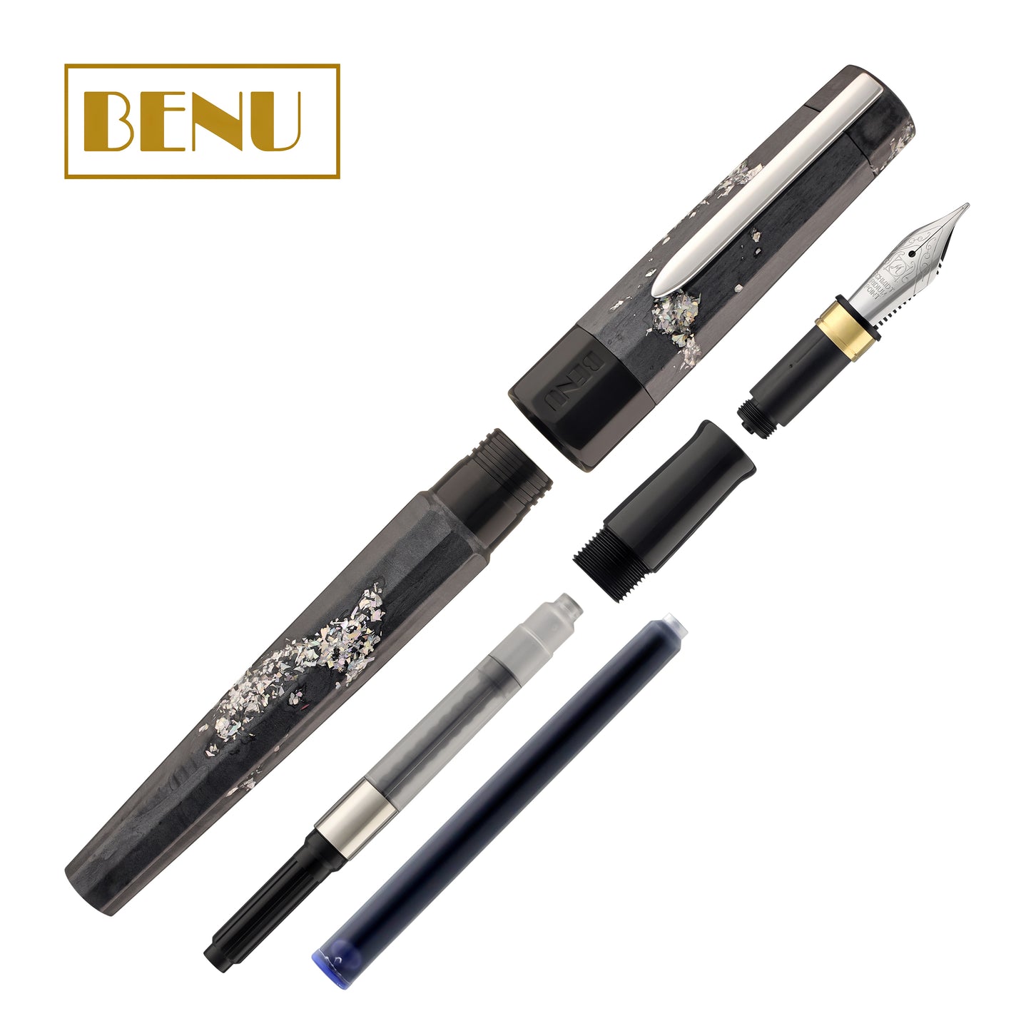 Benu Euphoria Fountain Pen in Caviar Fountain Pen