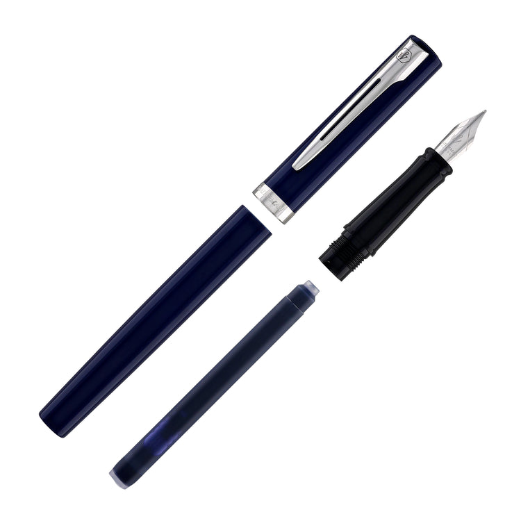 Waterman Impression Fountain Pen in Blue with Palladium Coated - Fine Point