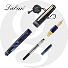 Laban Grecian Fountain Pen in Blue Marble Fountain Pen