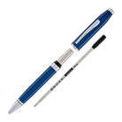 Cross Foundry Ballpoint Pen in Glossy Translucent Blue Lacquer with Polished Chrome Appointments