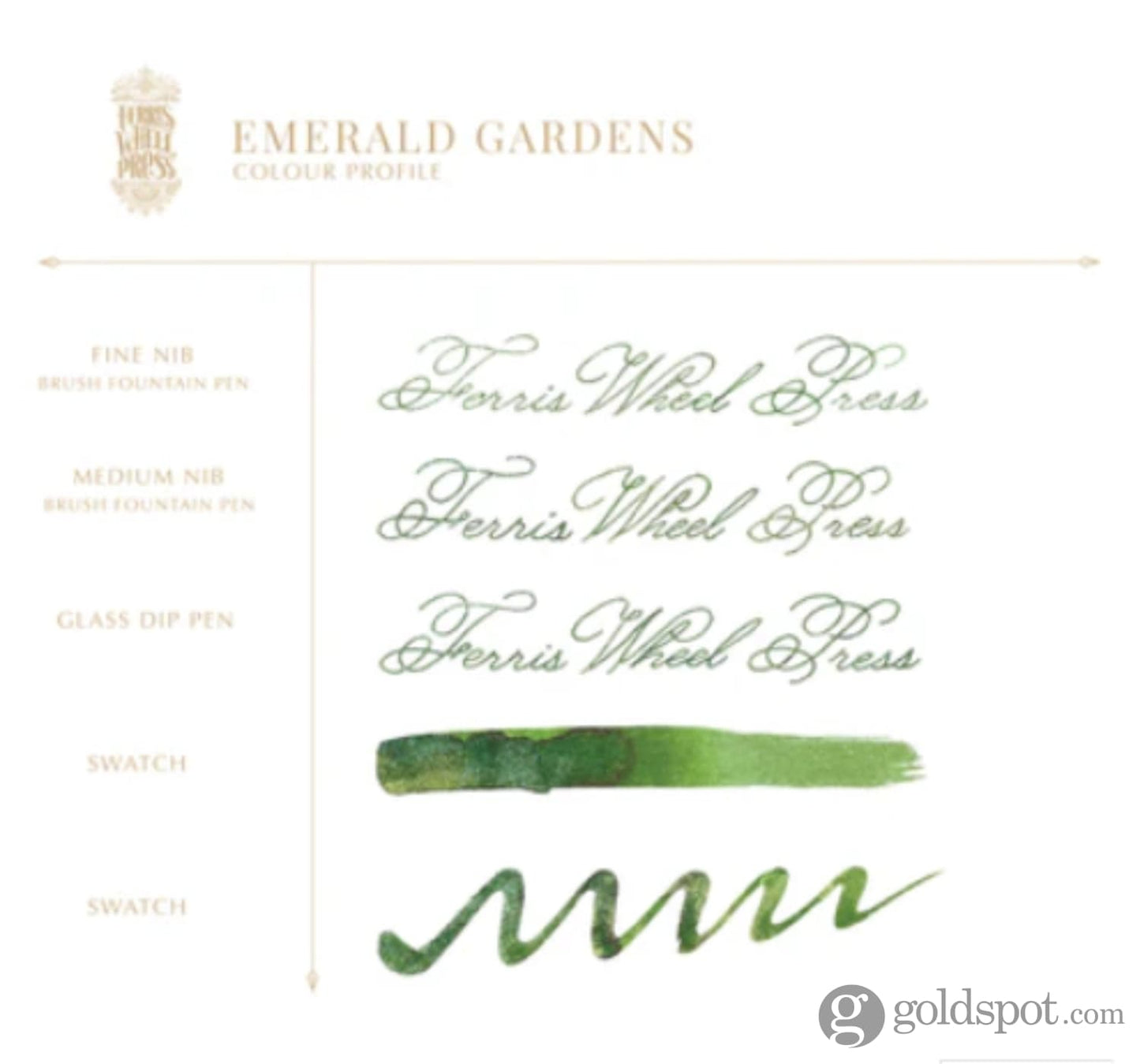 Ferris Wheel Press Bottled Ink in Emerald Gardens - 20 mL Bottled Ink