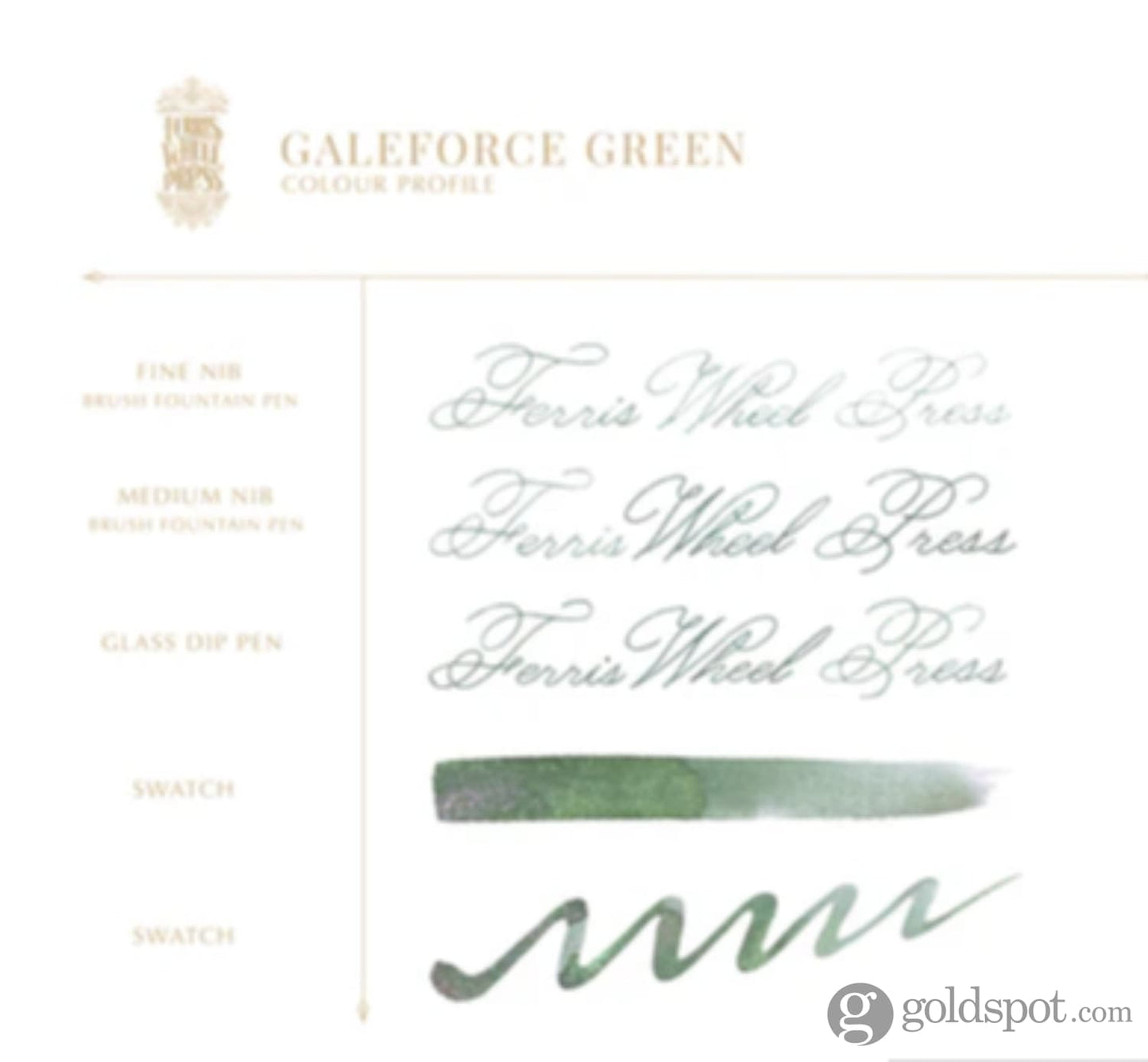 Ferris Wheel Press Bottled Ink in Galeforce Green - 20mL Bottled Ink