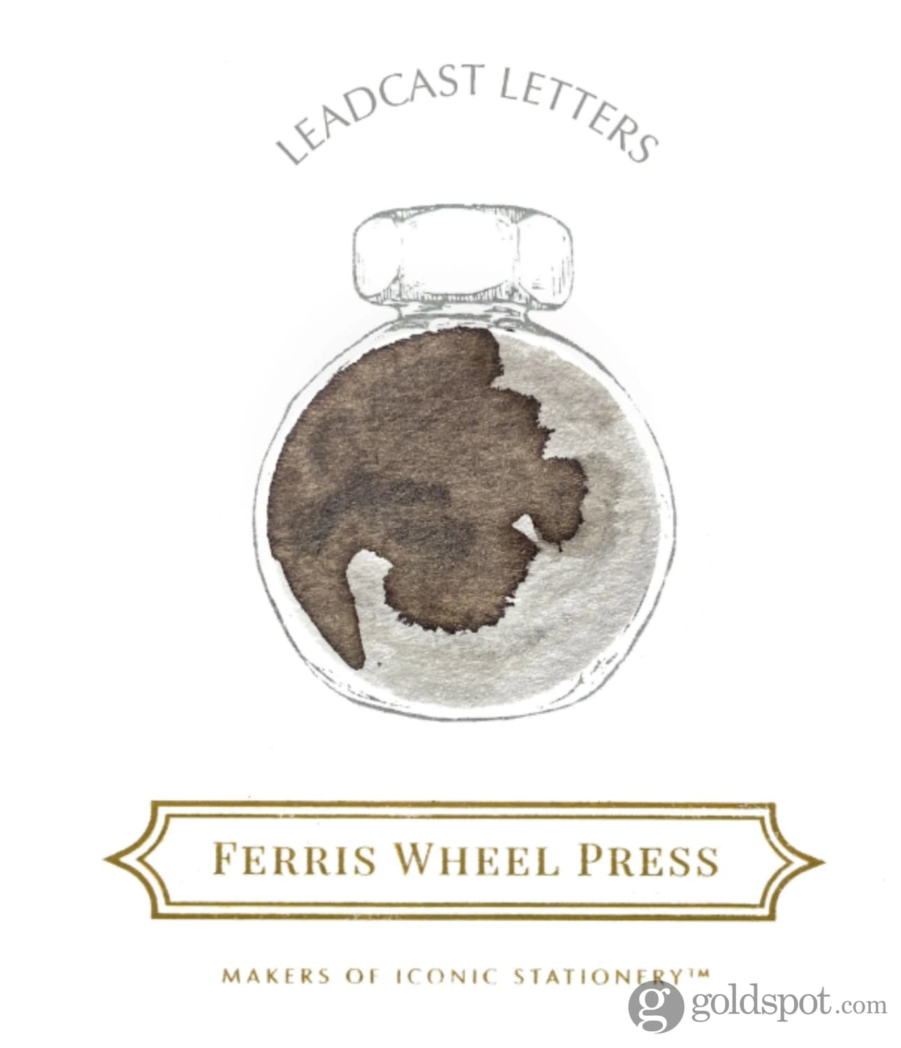 Ferris Wheel Press Bottled Ink in Leadcast Letters - 38 mL Bottled Ink