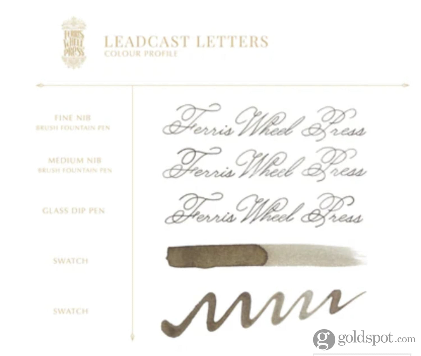 Ferris Wheel Press Bottled Ink in Leadcast Letters - 38 mL Bottled Ink