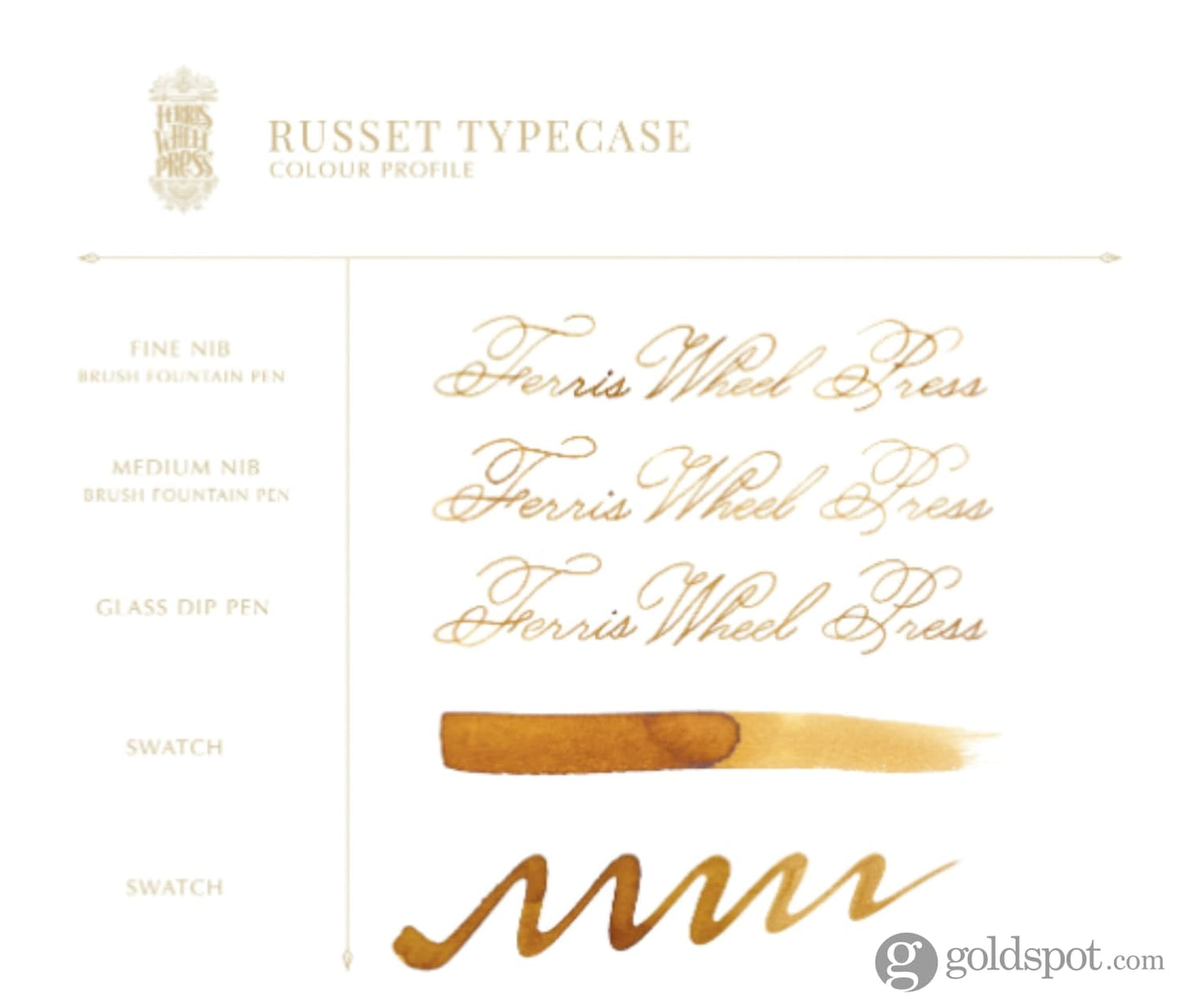 Ferris Wheel Press Bottled Ink in Russet Type Case - 38mL Bottled Ink