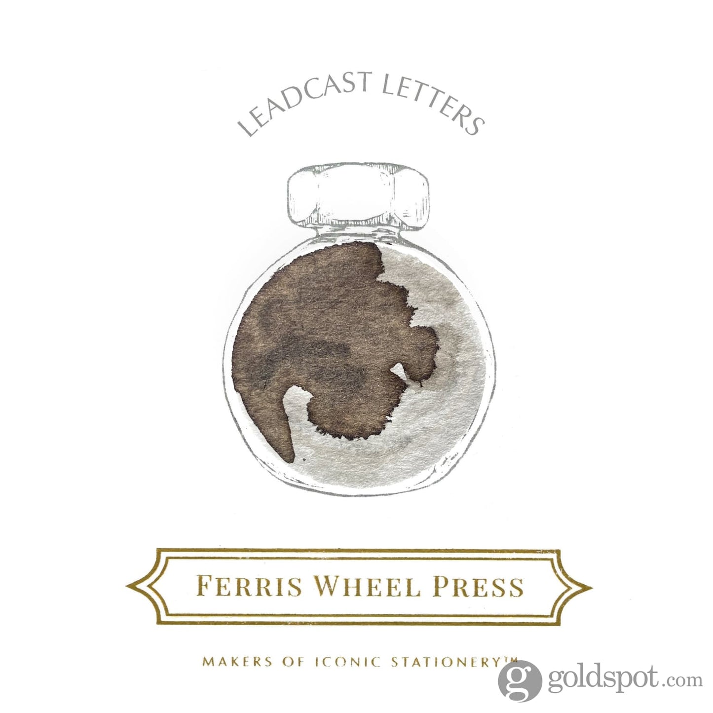 Ferris Wheel Press Bottled Ink Pot in Leadcast Letters - 10mL Bottled Ink